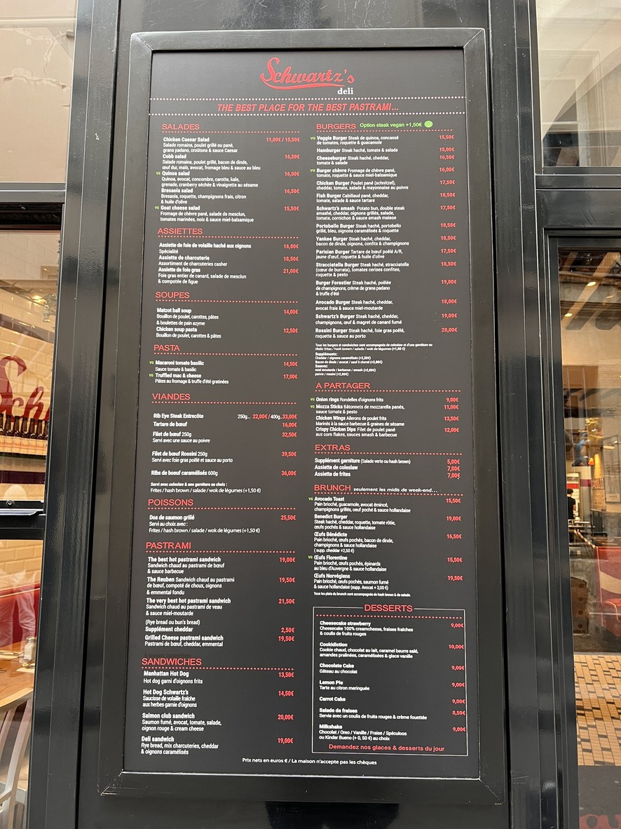 Schwartz's menu 1
