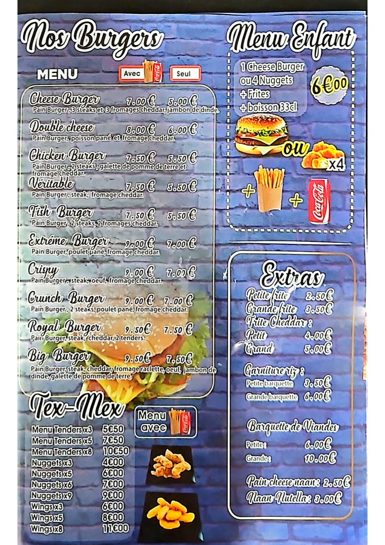 Eat Me - Restaurant Paris 12 - Kebab, Burger & Cheese Naan menu 1