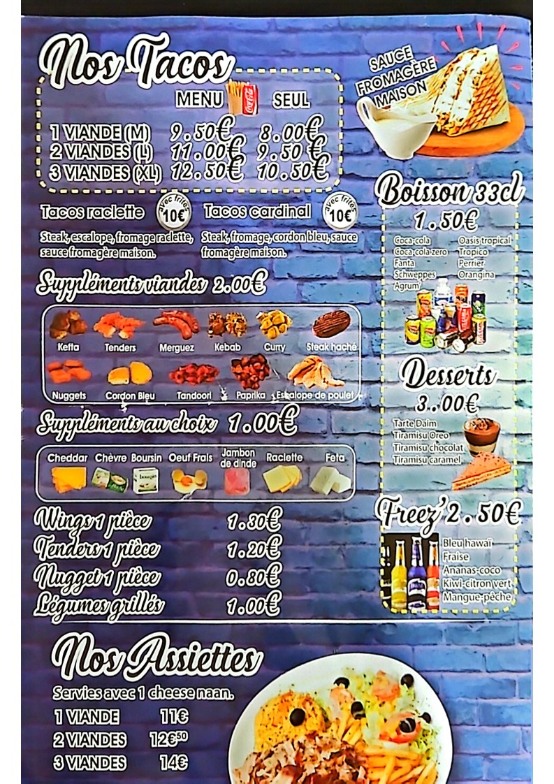 Eat Me - Restaurant Paris 12 - Kebab, Burger & Cheese Naan menu 3