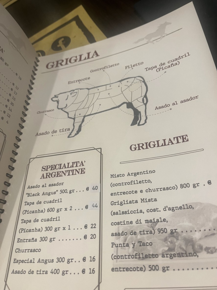 Gauchos Ristoranti - Battistini menu 3