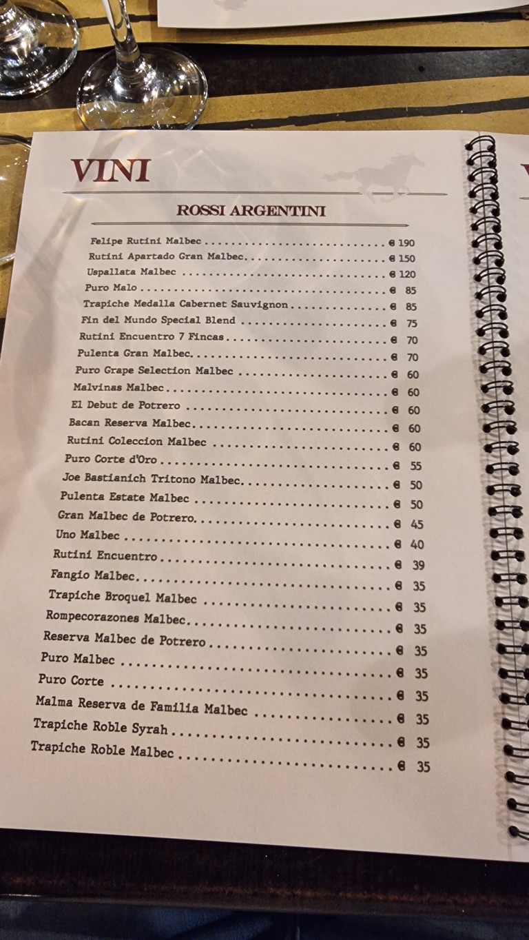 Gauchos Ristoranti - Battistini menu 7
