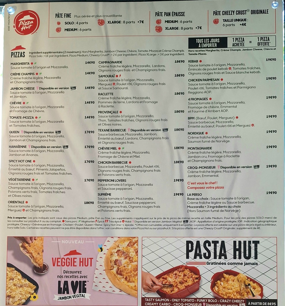 Pizza Hut menu 2