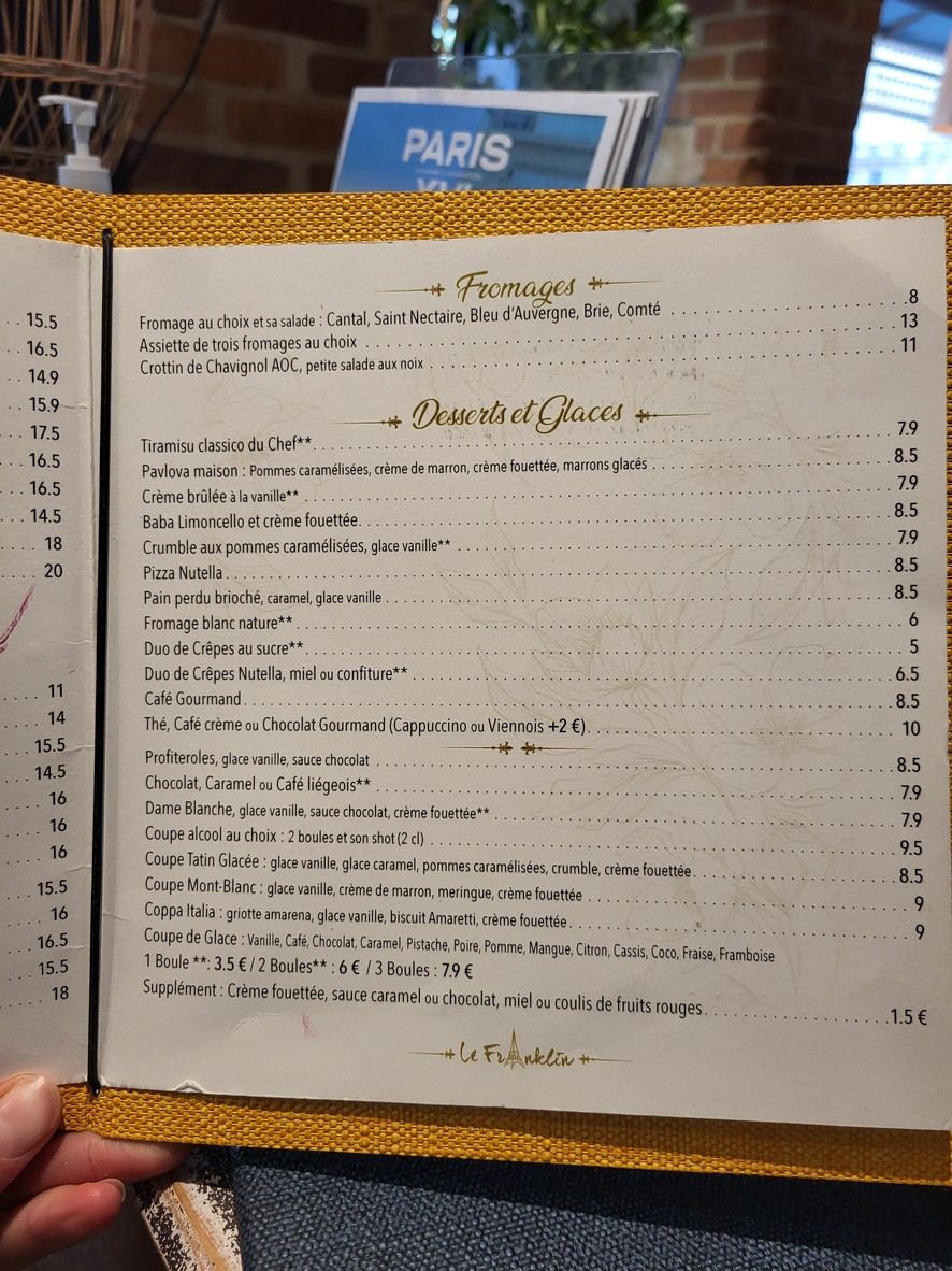 Le Franklin menu 4