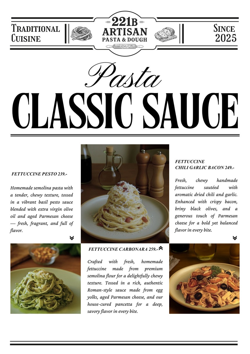 221B Artisan Pasta & Dough menu 4