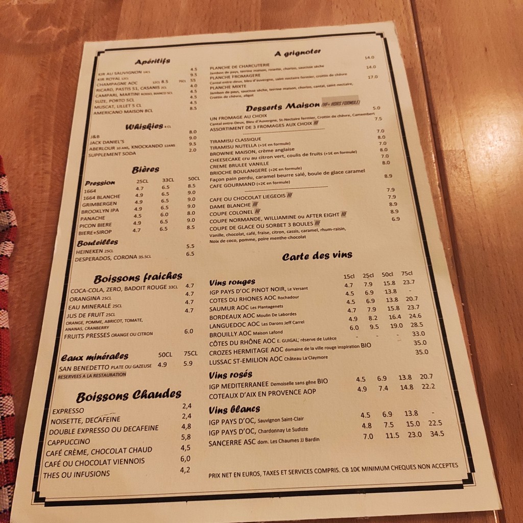 Caprice Café menu 2