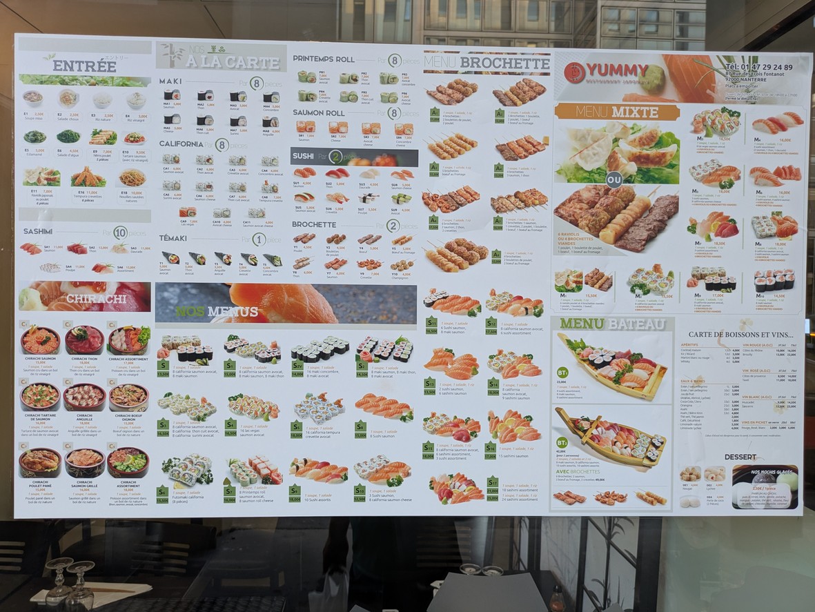 Yummy menu 1