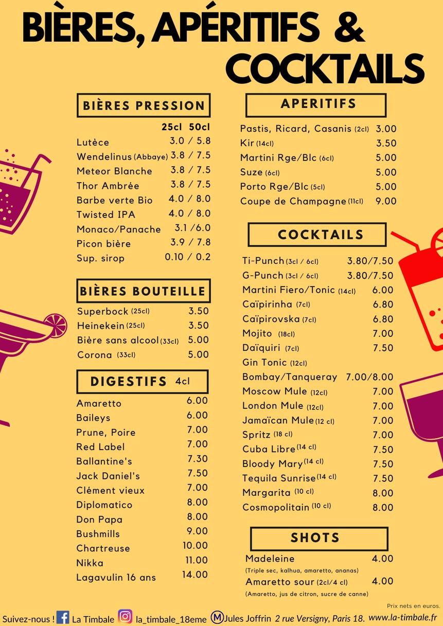 La Timbale menu 2
