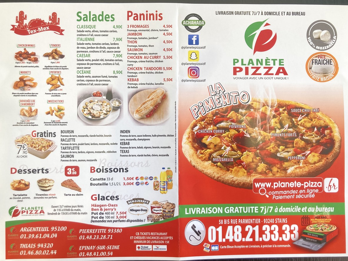 بلانيت بيتزا ستانز (أشحادة) menu 1