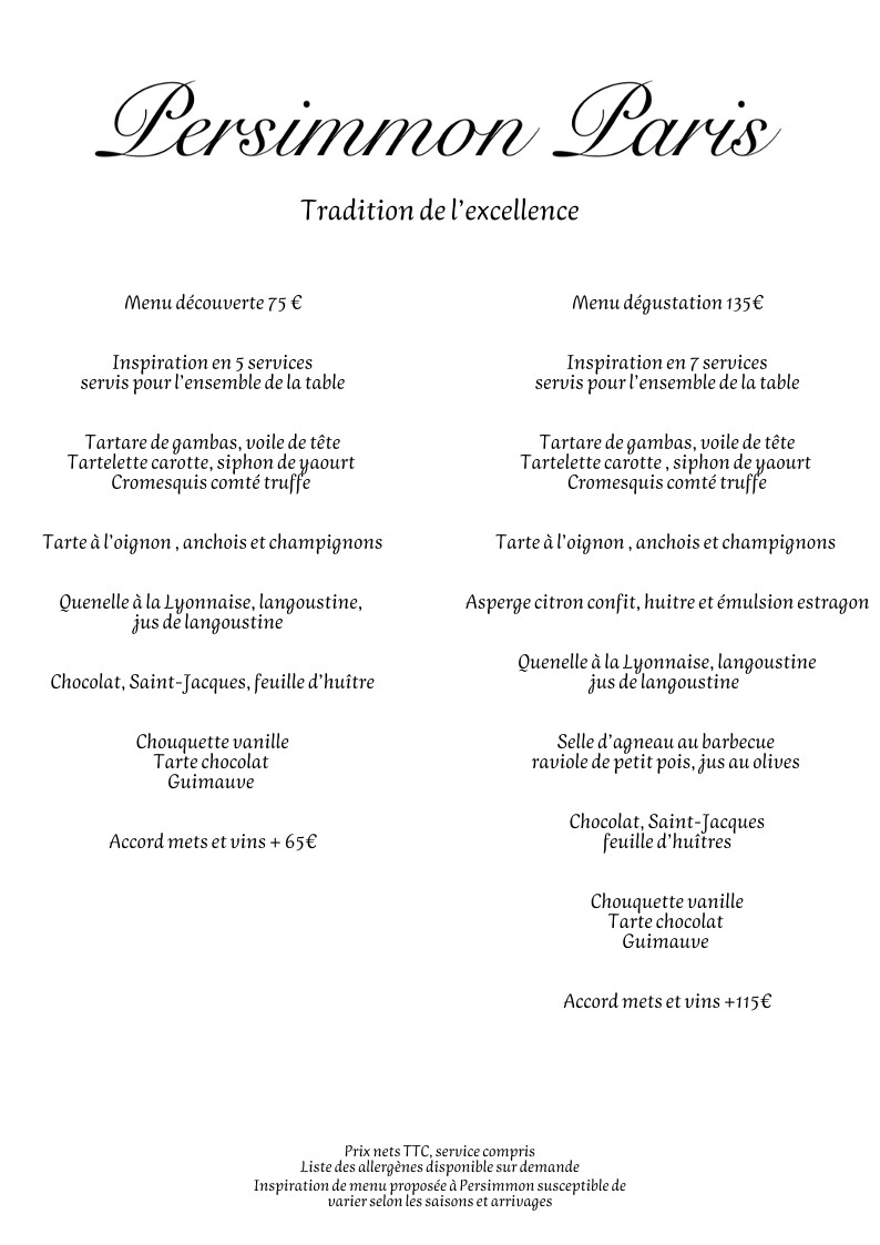 Petrus menu 1