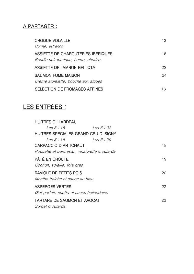 Petrus menu 2