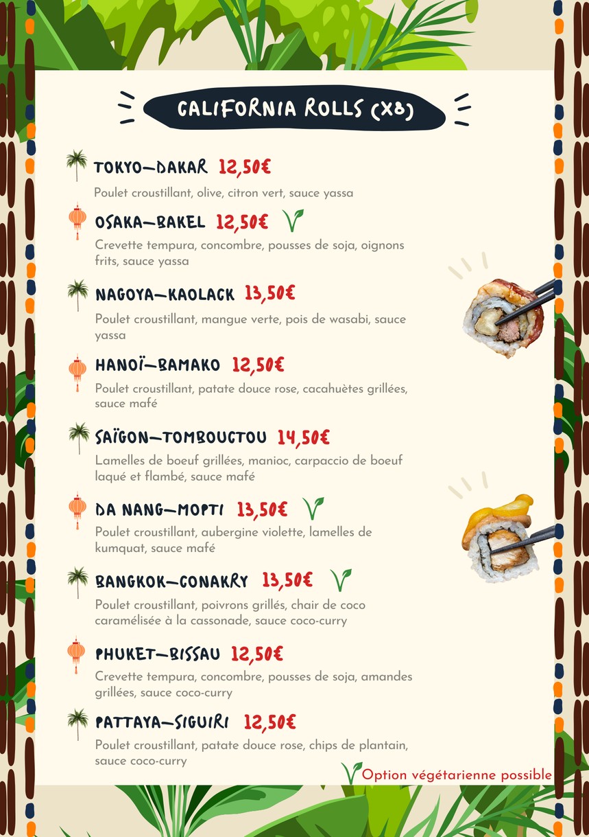 Savane & Mousson Restaurant - Paris 11 menu 3