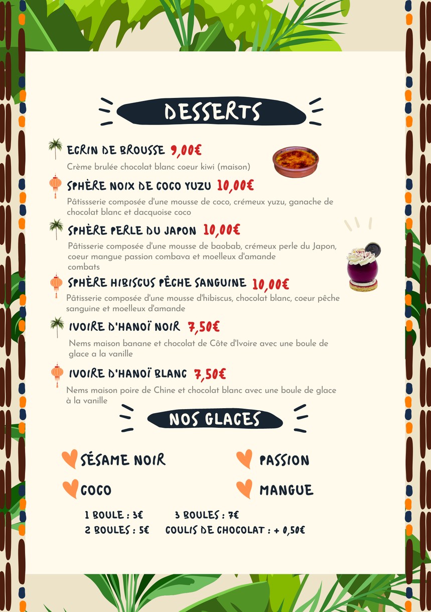Savane & Mousson Restaurant - Paris 11 menu 4