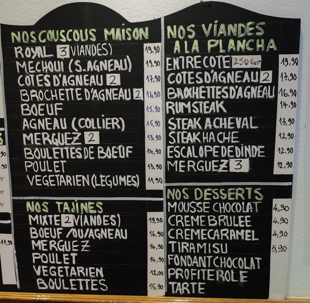 La Belle Époque menu 1