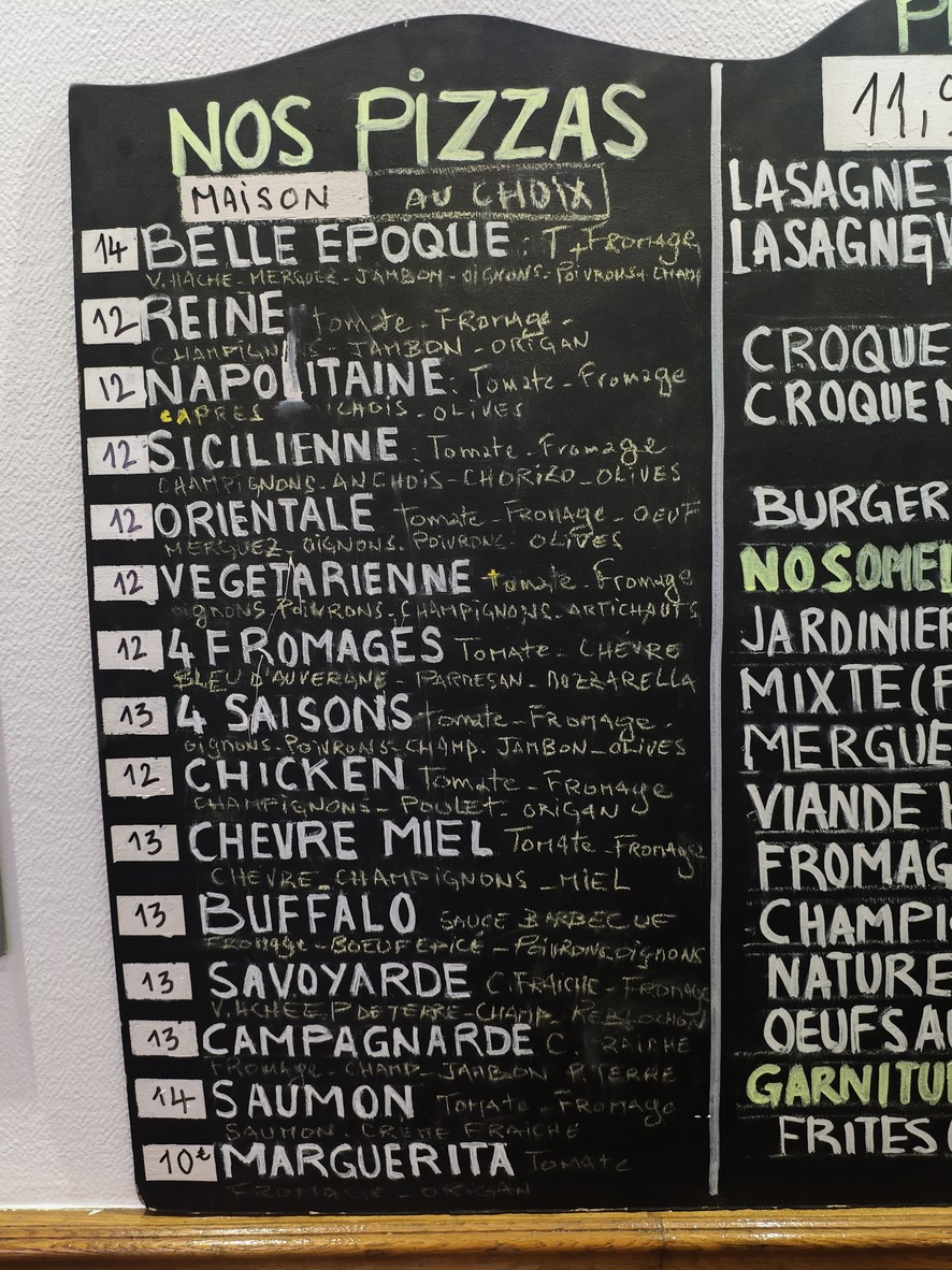 La Belle Époque menu 2