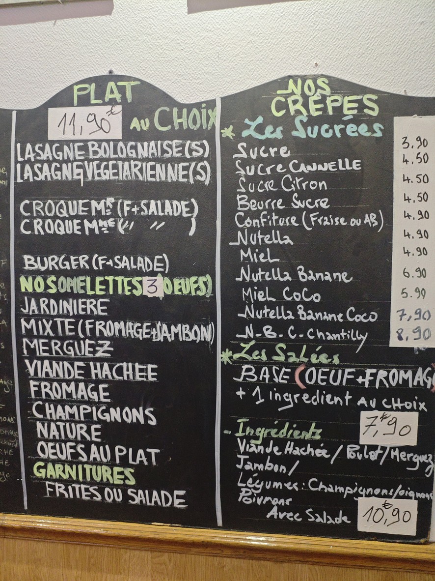 La Belle Époque menu 3