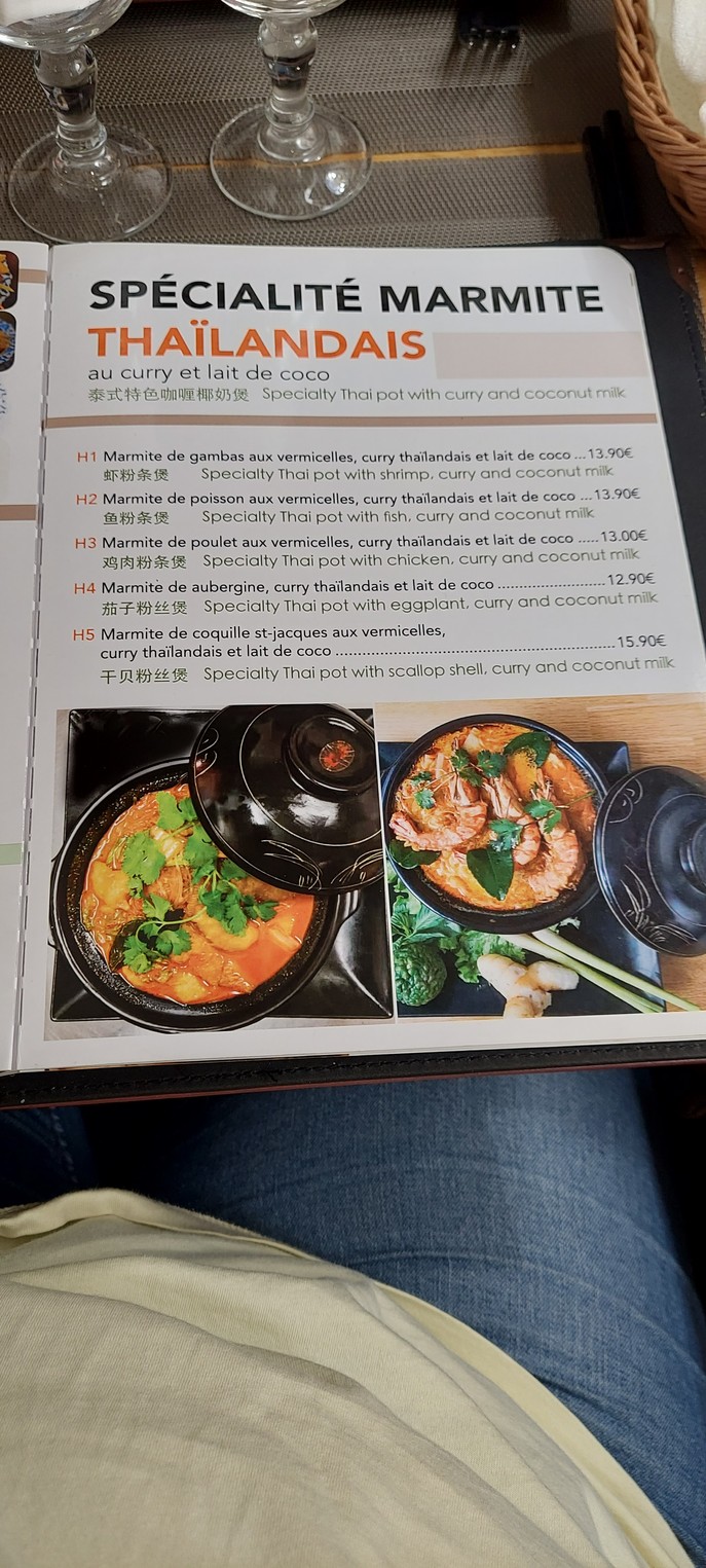 Bangkok menu 1