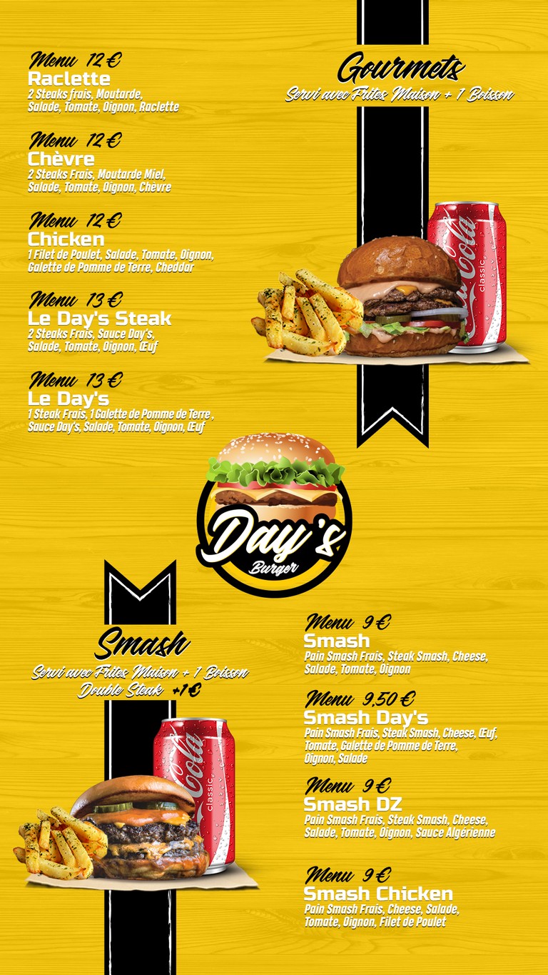 Day's Burger menu 2