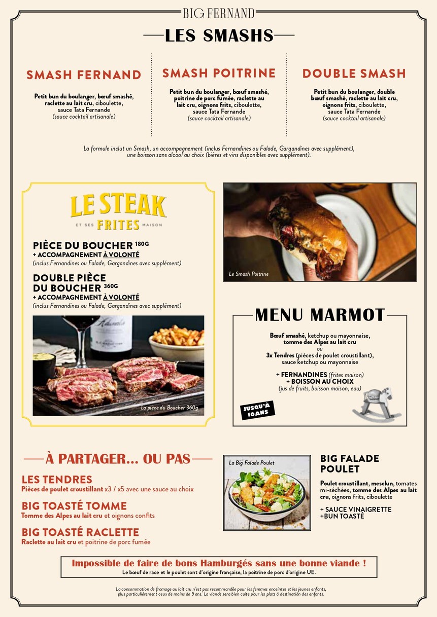 Big Fernand menu 2