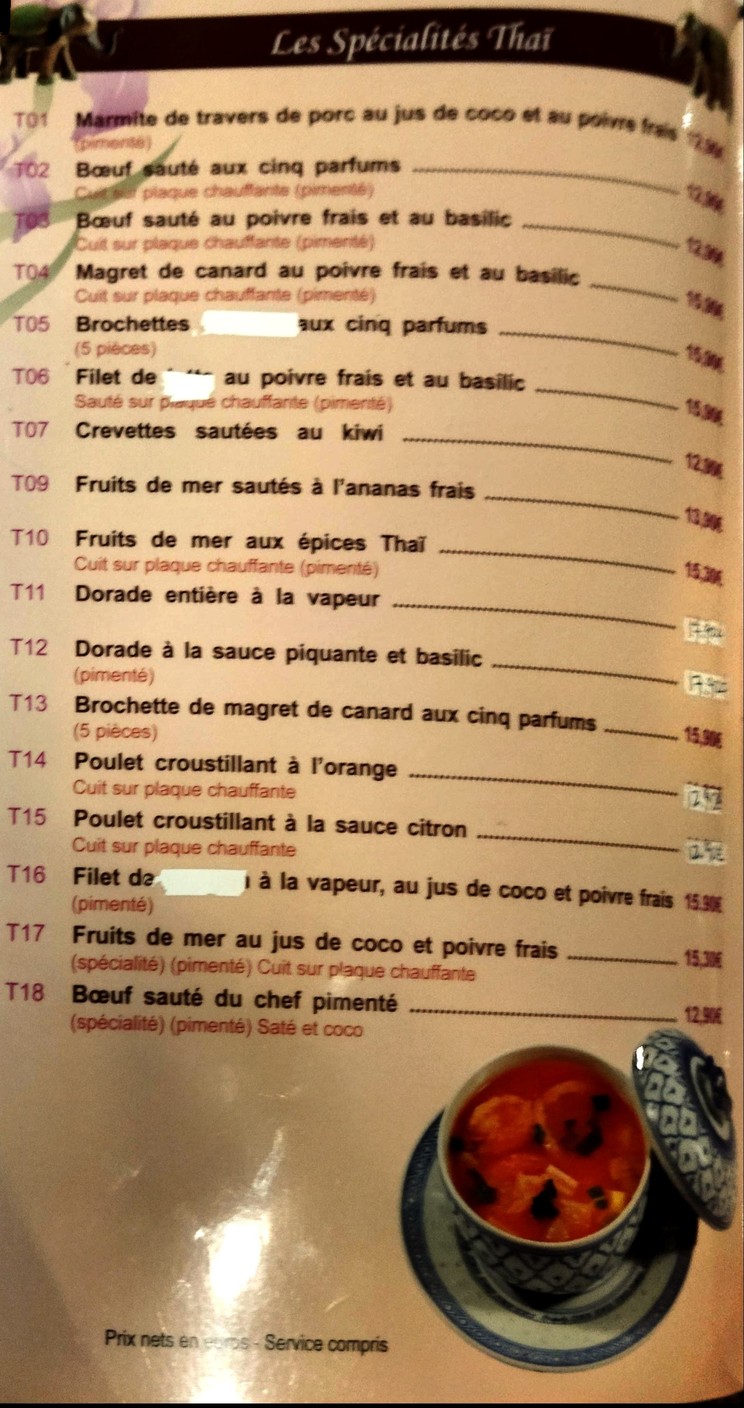 Royal de Bangkok menu 4