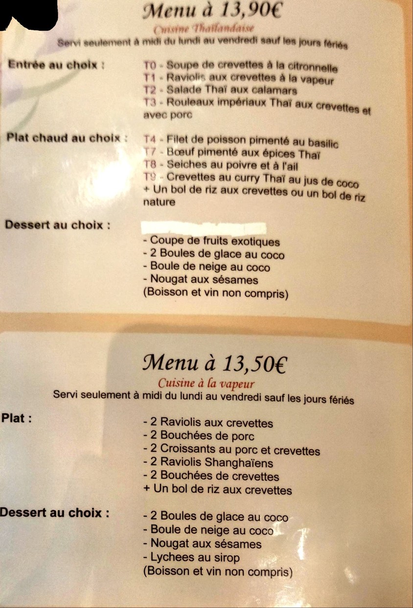 Royal de Bangkok menu 5