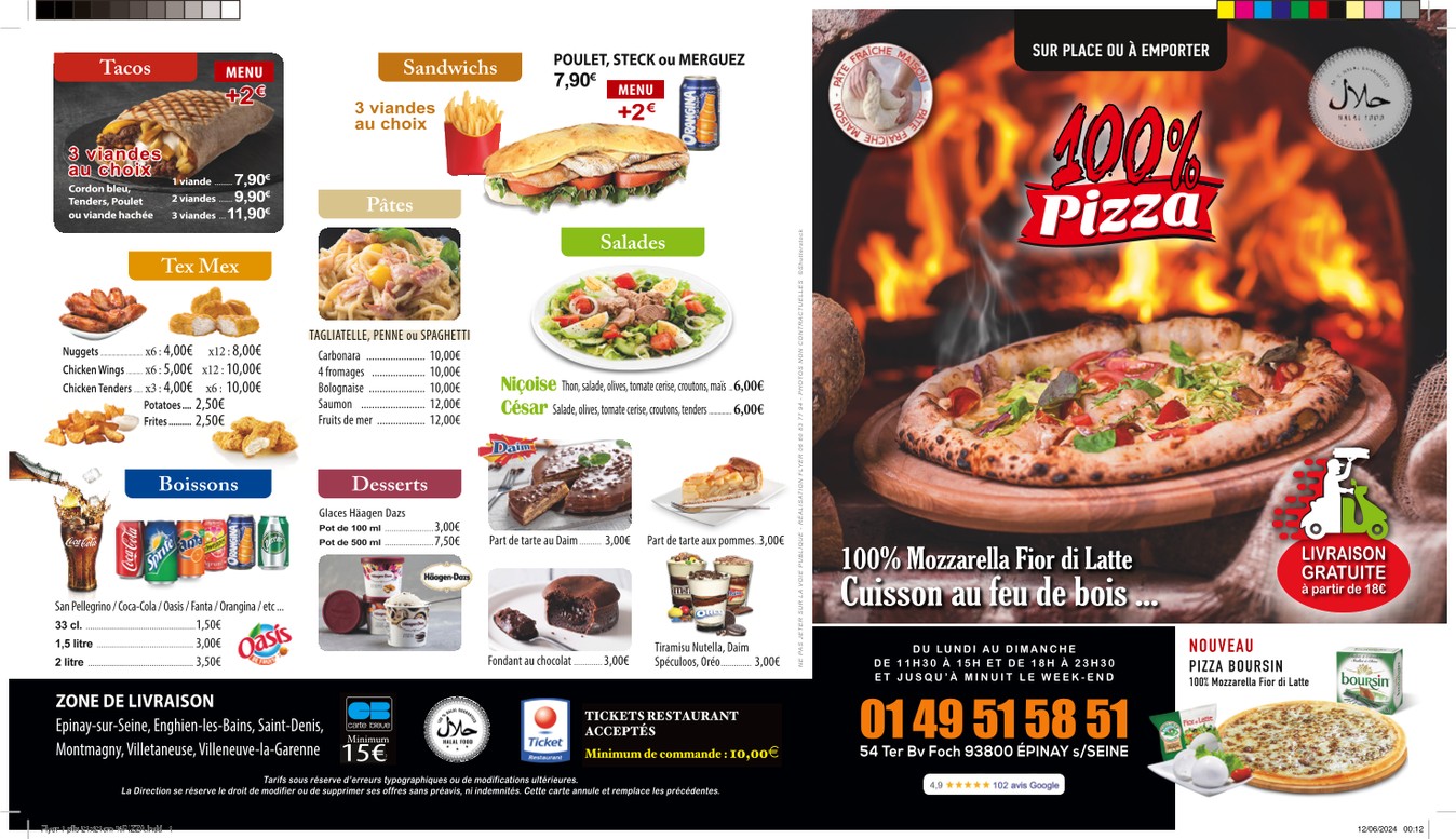 Pourcentage%Pizza menu 1