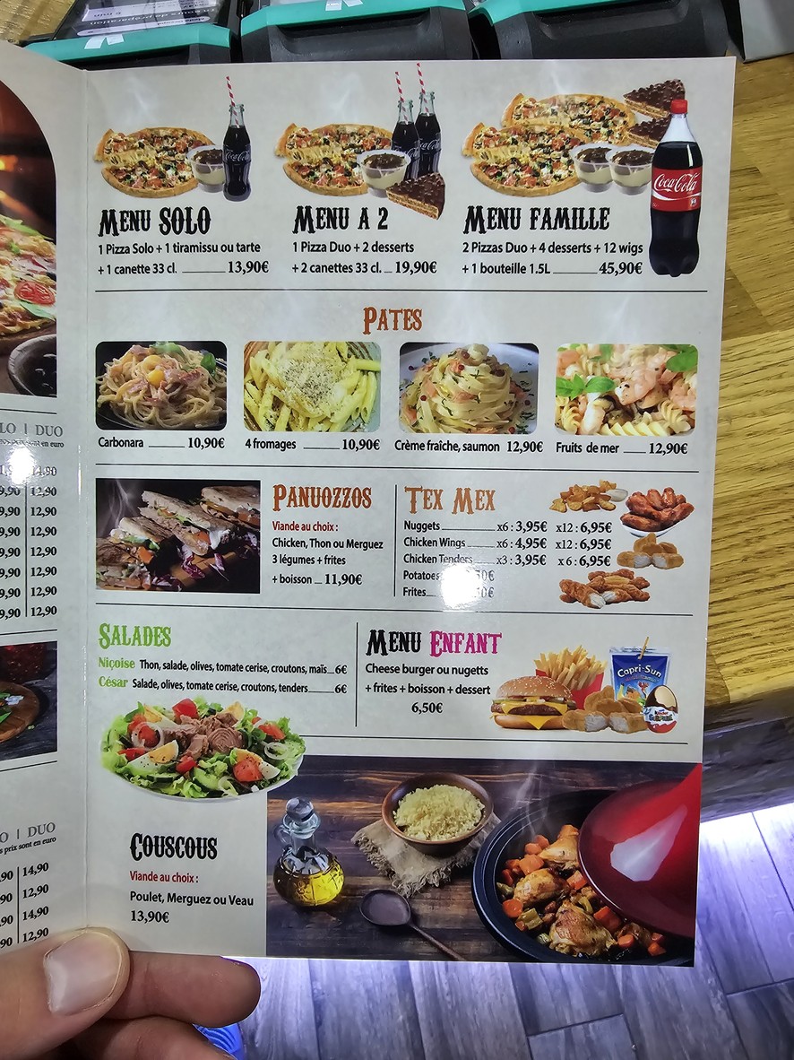 Pourcentage%Pizza menu 6