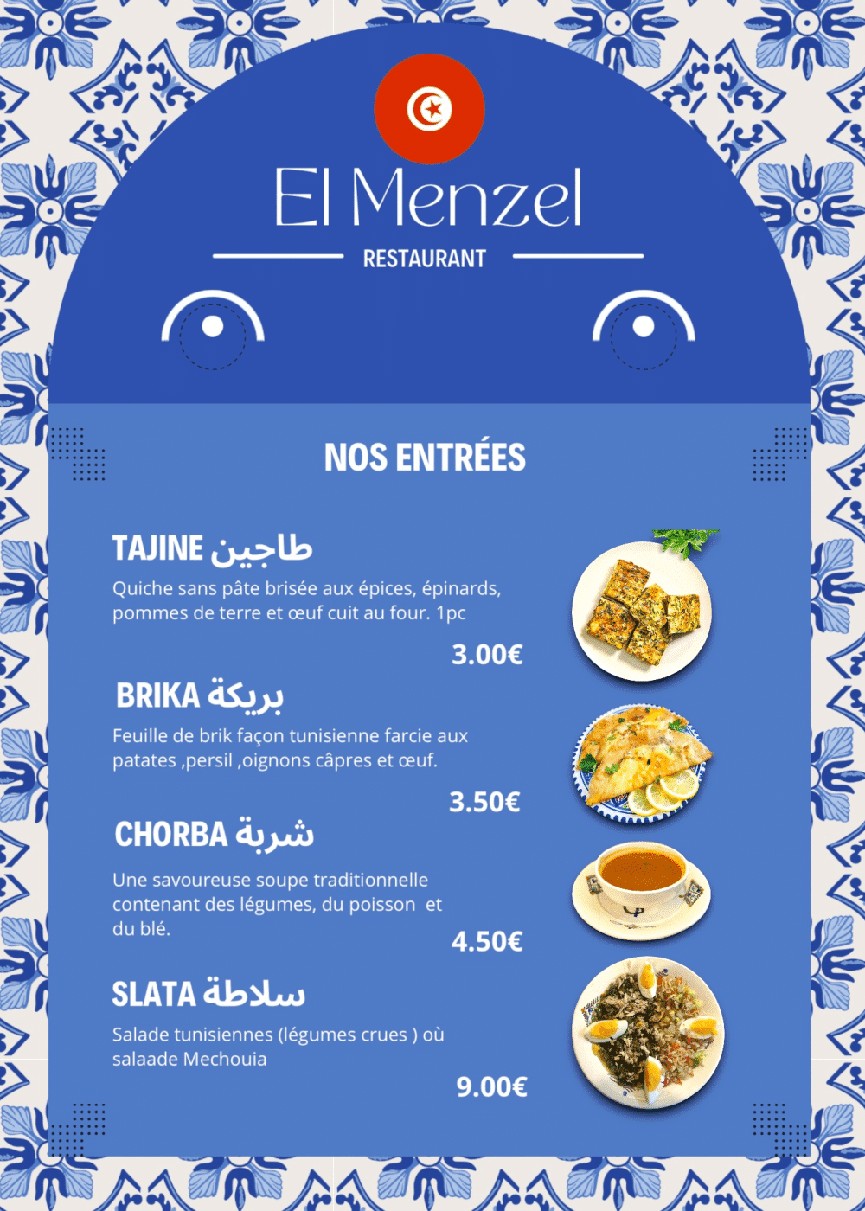 EL MENZEL BELLEVILLE menu 1