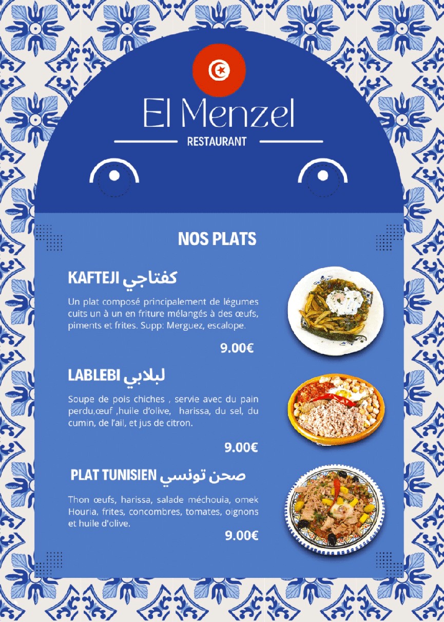 EL MENZEL BELLEVILLE menu 3
