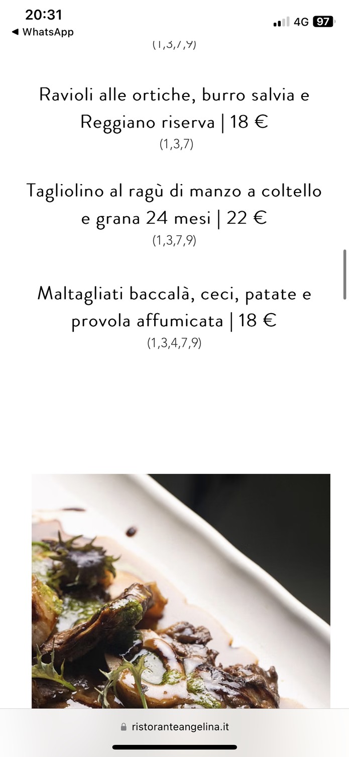 Ristorante Angelina a Testaccio menu 4