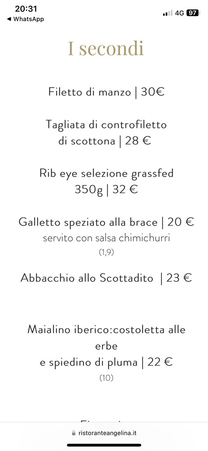 Ristorante Angelina a Testaccio menu 5