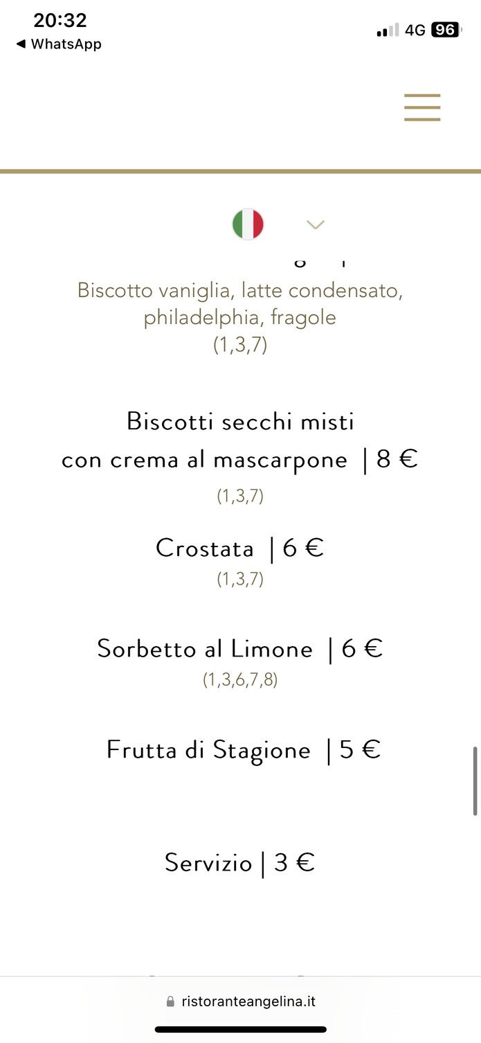 Ristorante Angelina a Testaccio menu 8