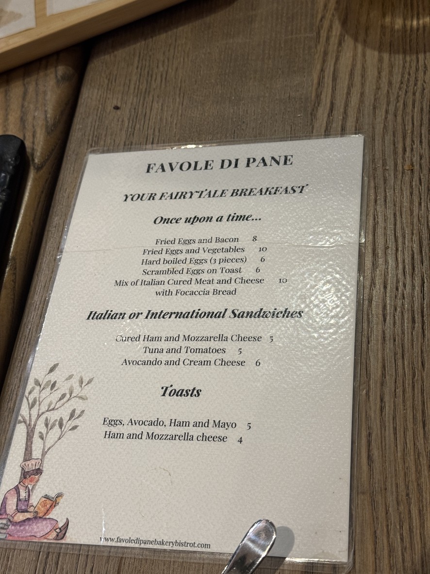 Favole Di Pane - Bakery Bistrot menu 1