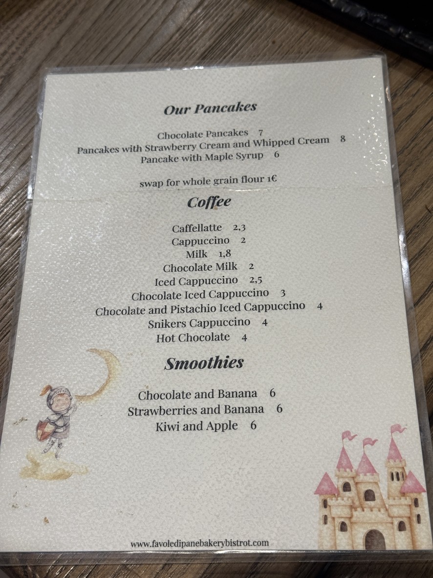 Favole Di Pane - Bakery Bistrot menu 2