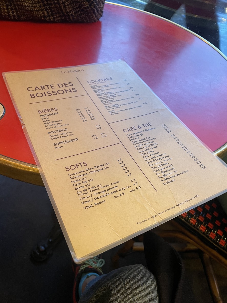 Le Monaco menu 2