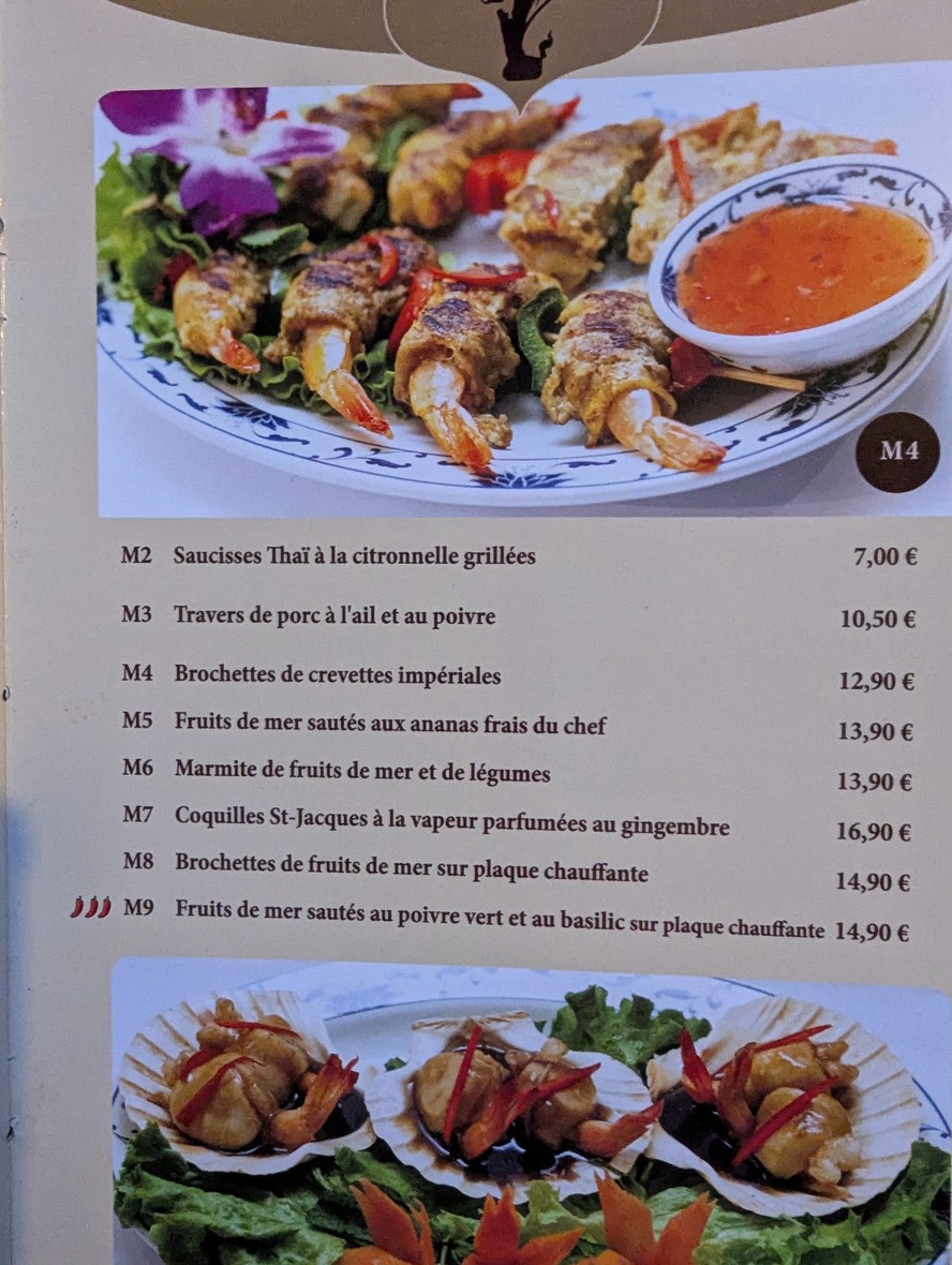 Jardin d'Asie menu 3