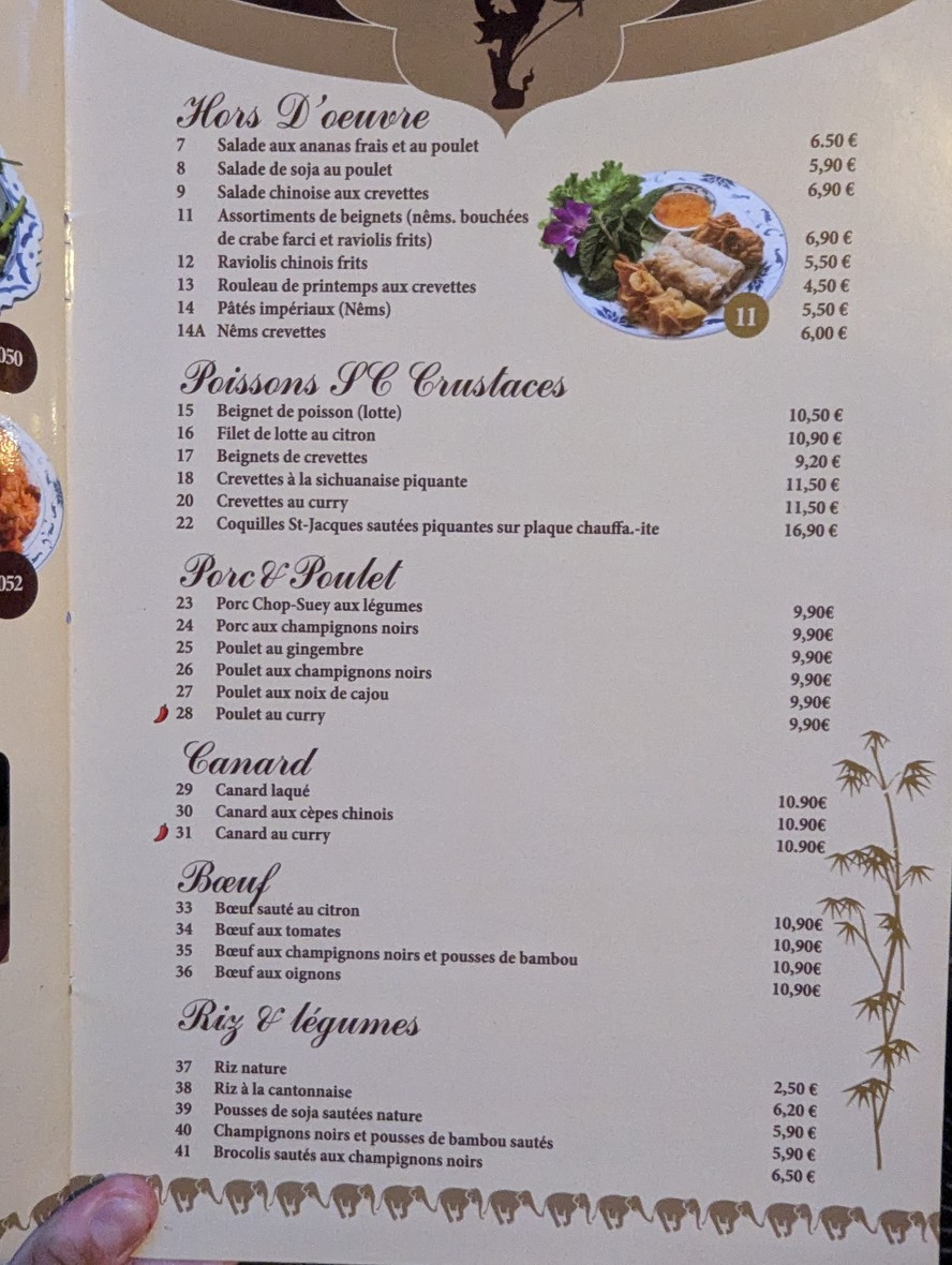 Jardin d'Asie menu 4
