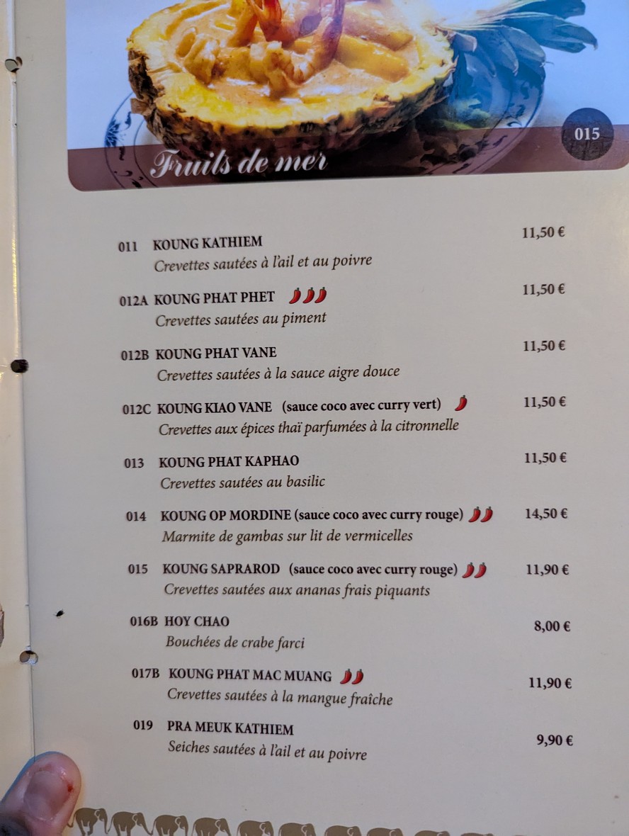 Jardin d'Asie menu 5