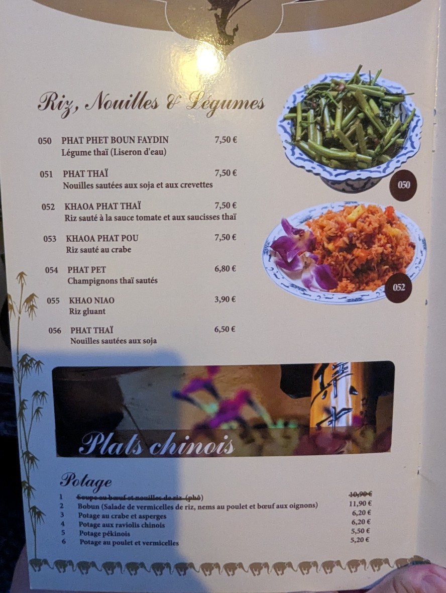 Jardin d'Asie menu 9