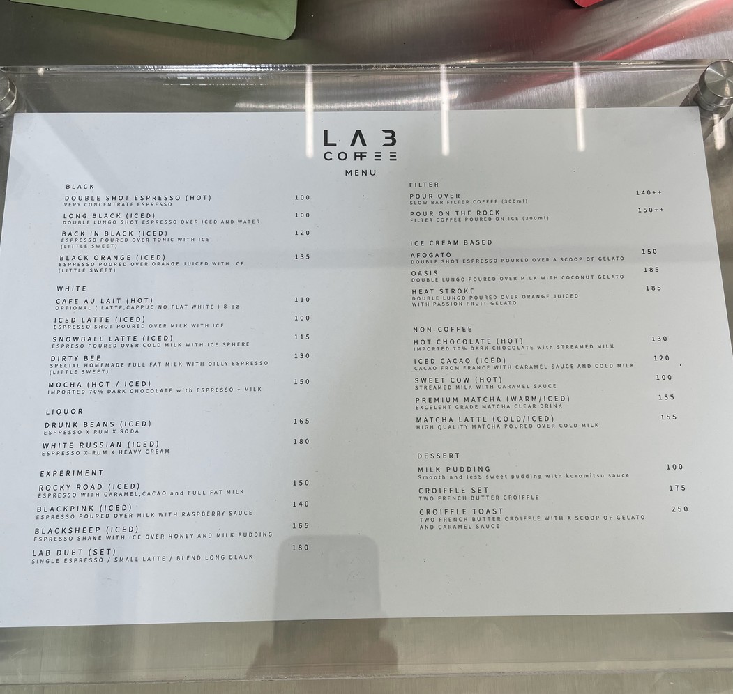 LAB COFFEE x PUDDING LAB CAFE (Se puede aparcar en las 7 tiendas, edificio del mismo propietario) menu 1
