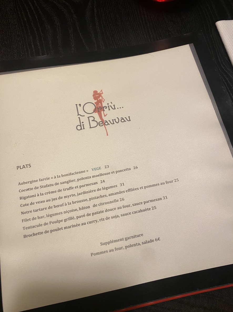 Beauvau Saint-Honoré menu 3