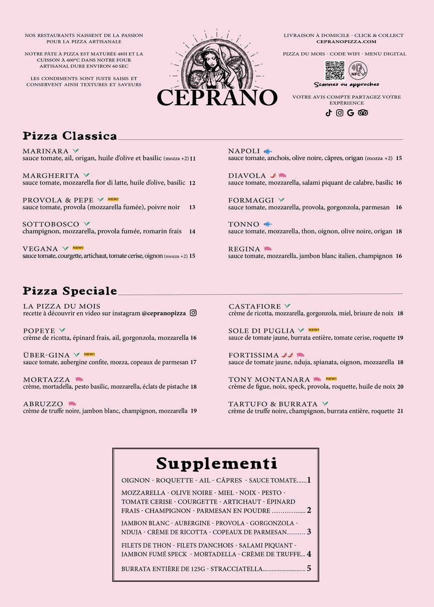 Ceprano Pizza menu 2