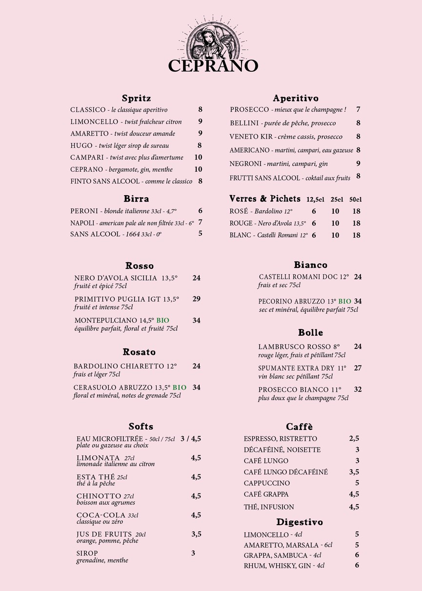 Ceprano Pizza menu 3