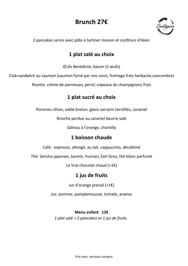 Cantisserie menu 2