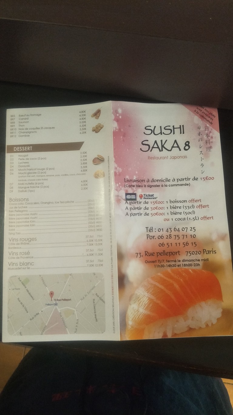 Sushi Saka 8 menu 1