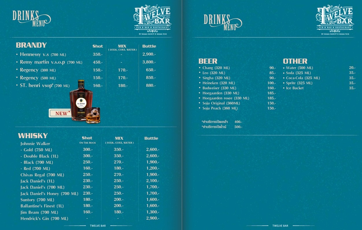 ทเวลฟ บาร์ แอนด์ คาเฟ่ TWELVE BAR & CAFE' menu 4