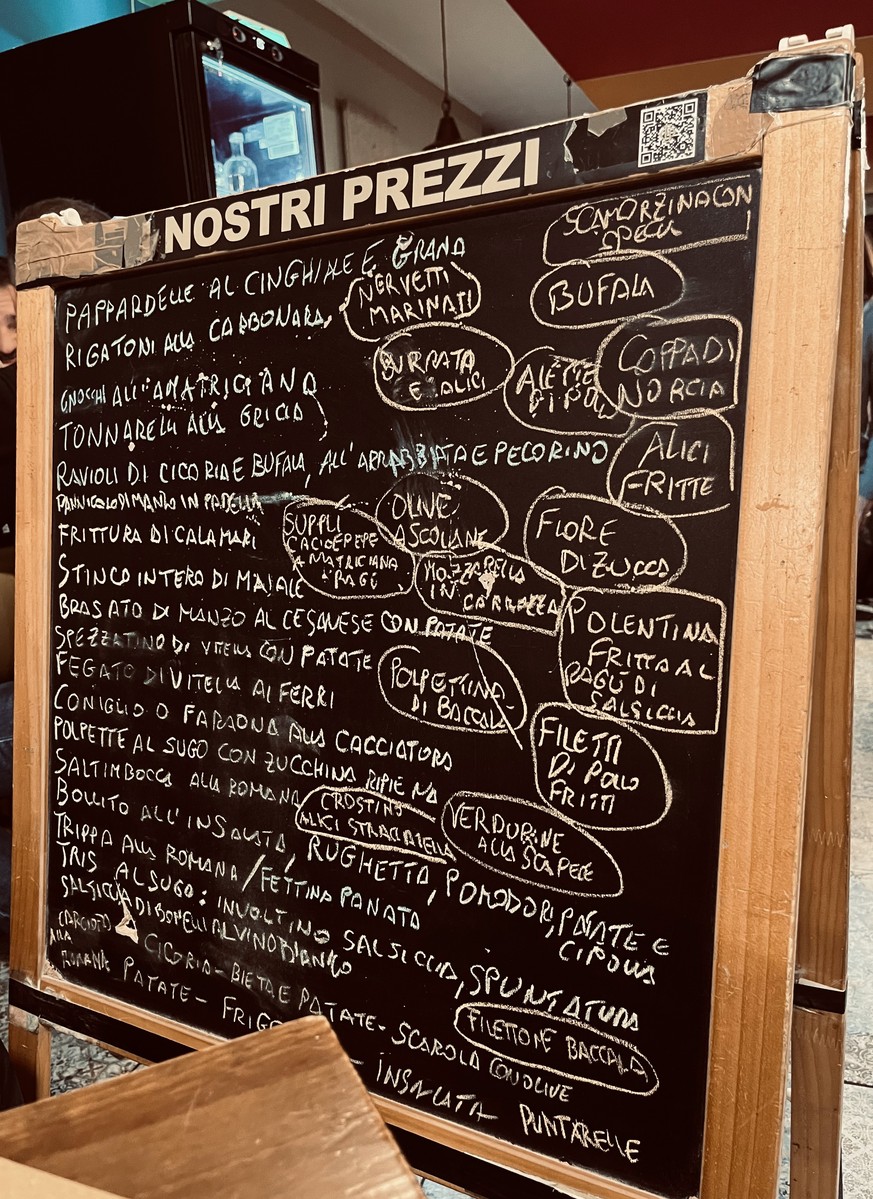 Osteria Bonelli menu 1