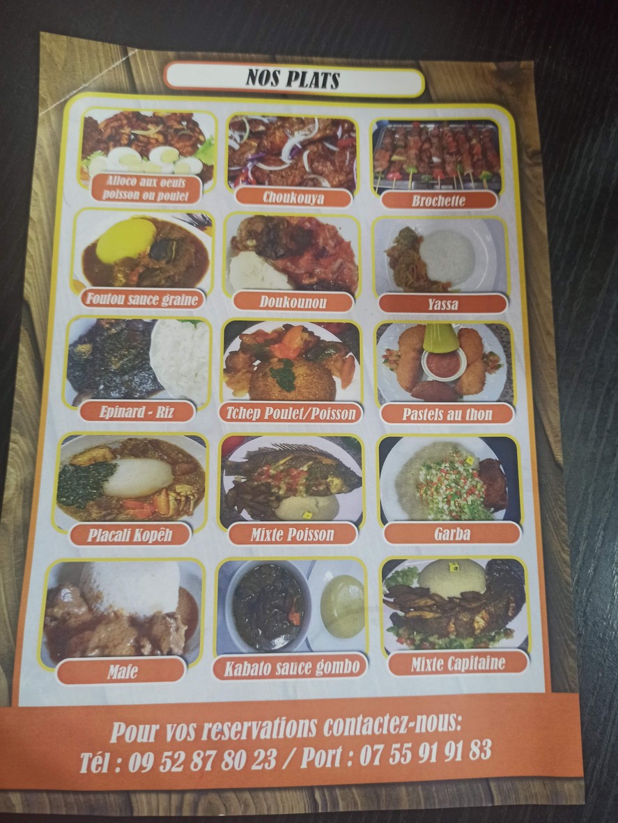 Bouffe Ivoire menu 1