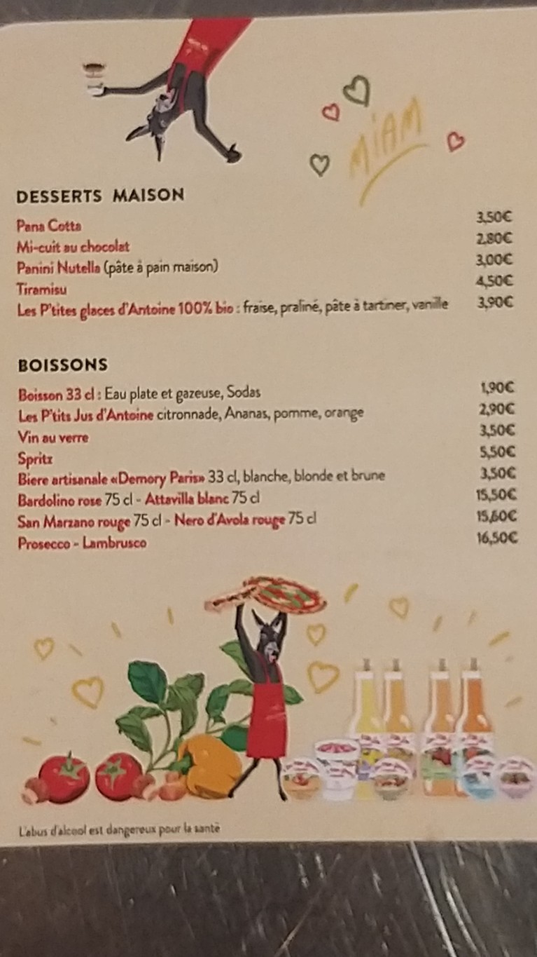 Chez Antoine menu 4