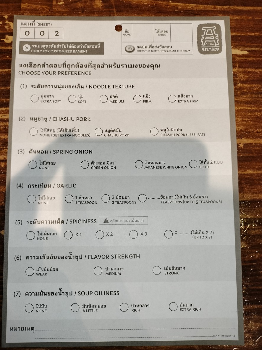 A Ramen menu 3