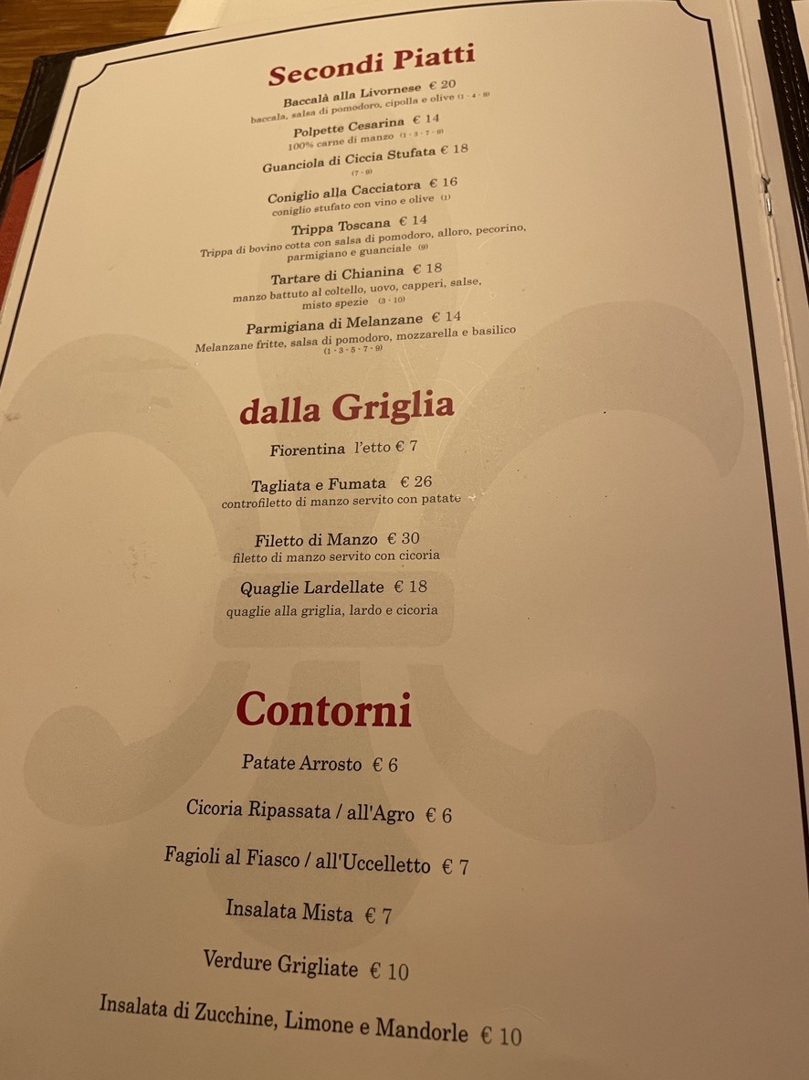 Al Chianti menu 2